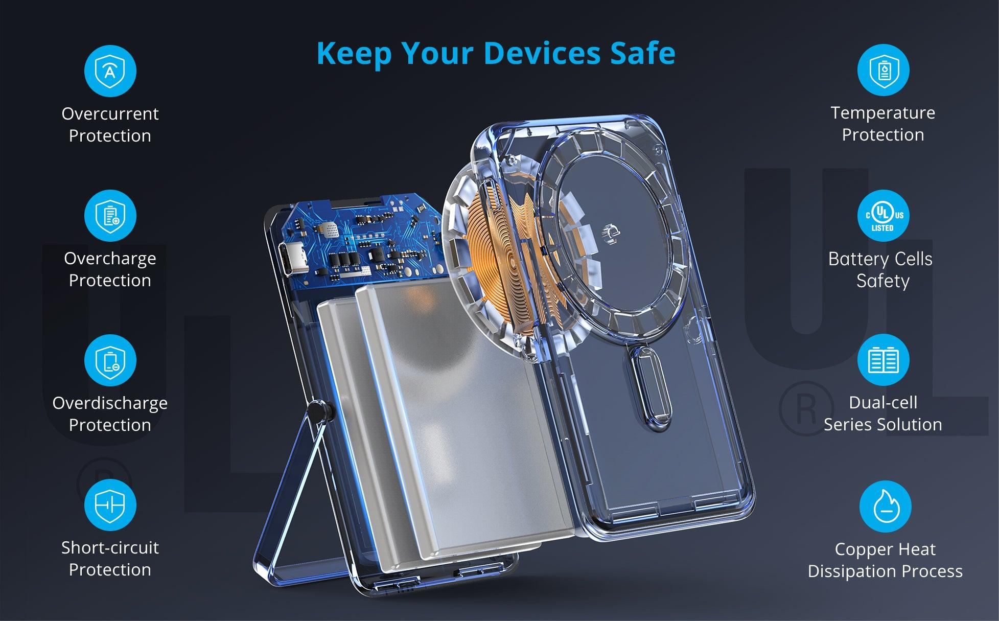 GARVEE Wireless Portable Charger: 10000mAh Magnetic Power Bank with PD 20W Fast Charging, LED Display & Foldable Stand, Compatible with iPhone 13 & 12 Series - Pro Max/Pro/Mini GARVEE Wireless Portable Charger: 10000mAh Magnetic Power Bank with PD 20W Fast Charging, LED Display & Foldable Stand, Compatible with iPhone 13 & 12 Series - Pro Max/Pro/Mini