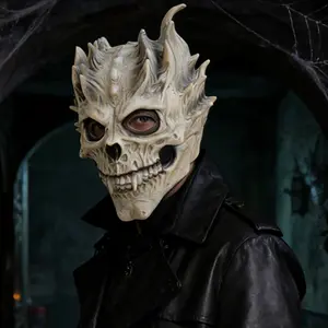 Full Head Skull Mask, Skeleton Mask forMen & Women - Deluxe Latex Helmet Cosplay Party Props