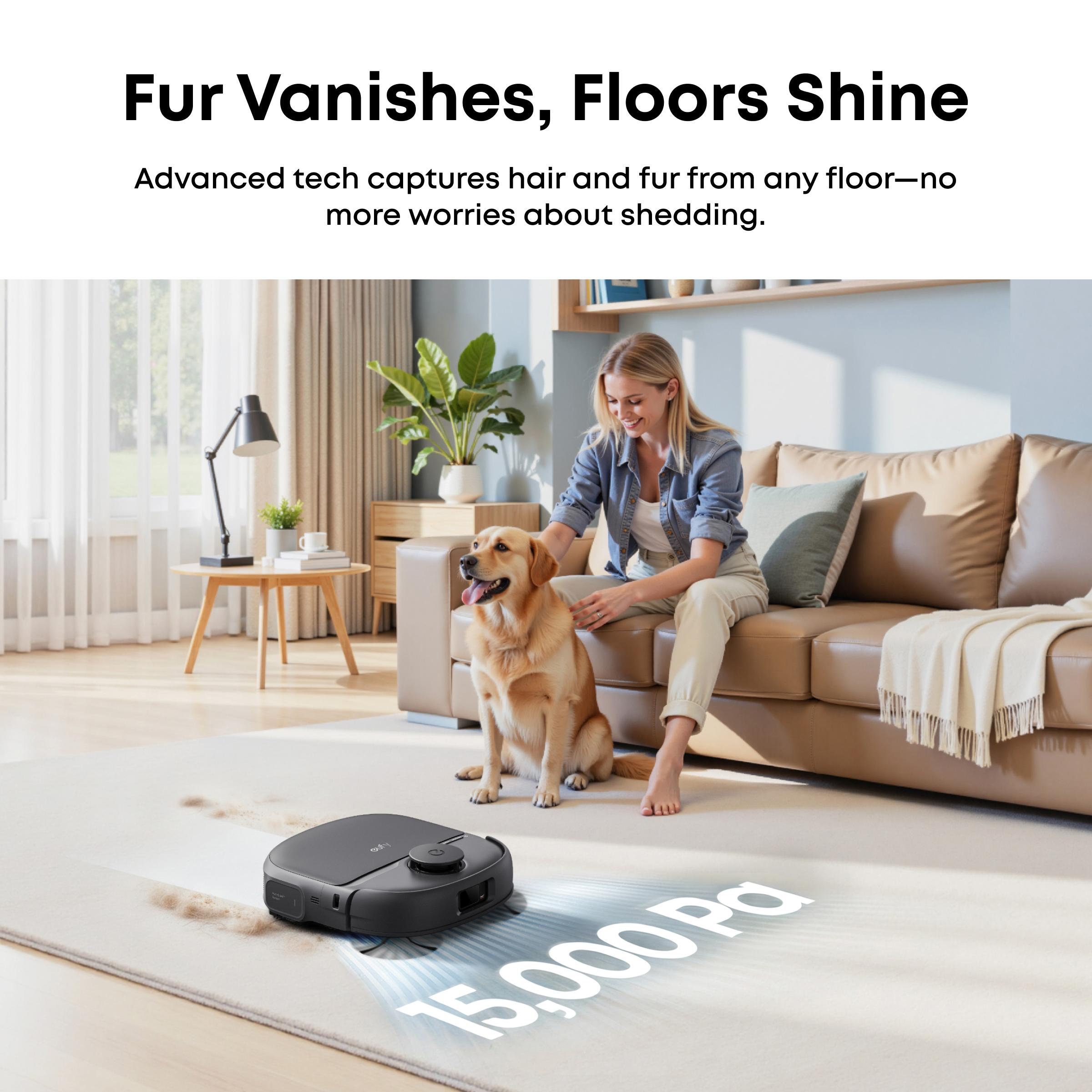 【Upgrade C20】eufy C28 Robot Vacuum and Mop Combo, HydroJet Self-Cleaning Roller Mop, DuoSpiral Detangle Brush, 15,000 Pa Turbo High Suction, 5-in-1 Robot Vacuum and AI Obstacle Avoidance