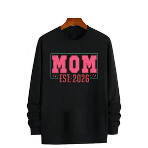 Mom Established 2026 Long Sleeve Sweatshirt with Heart Accent for Proud New Mothers