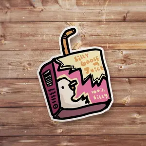 Silly Goose Juice Meme Stickers, Laptop Water Bottle Decal Sticker