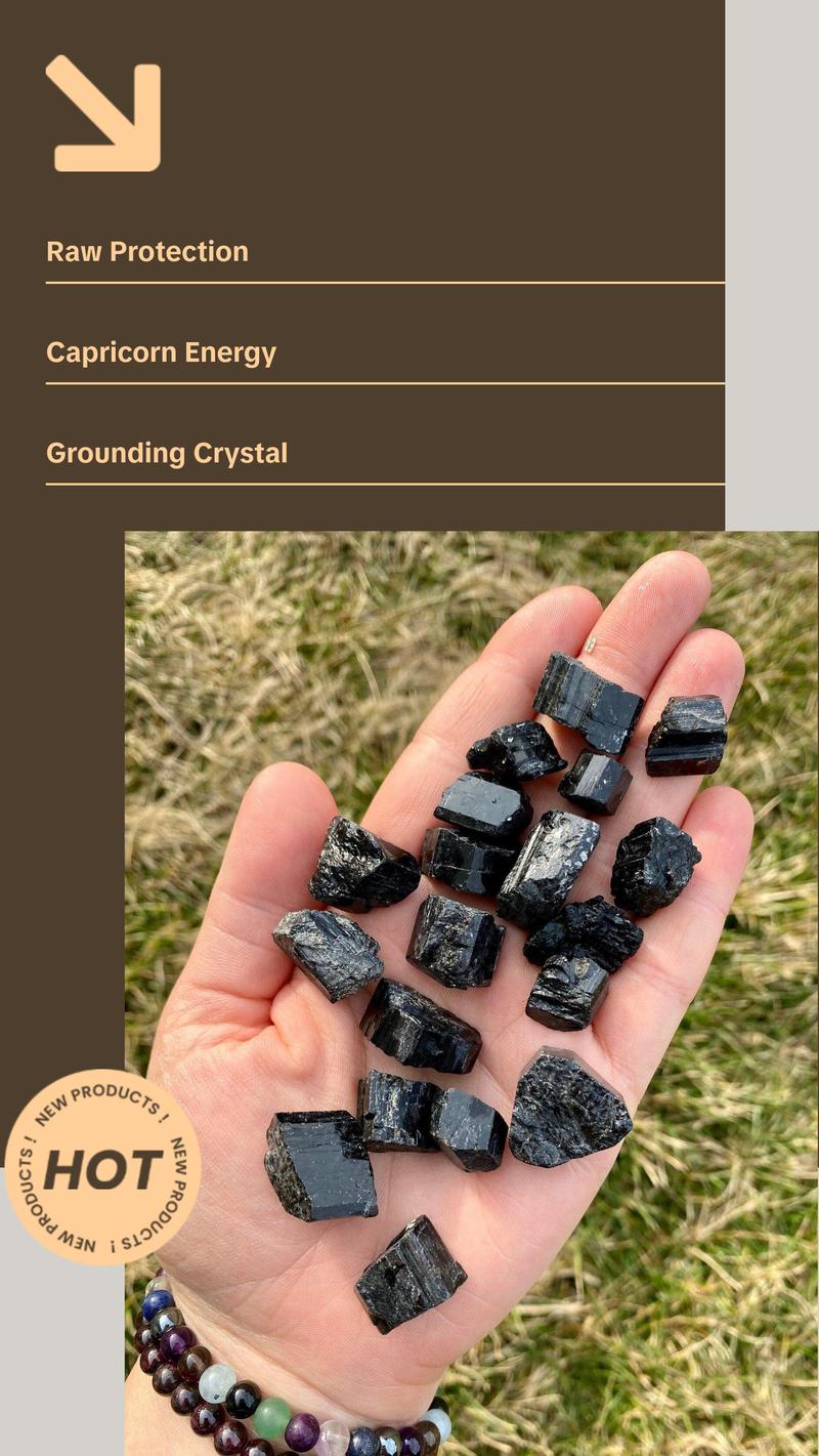 Raw Black Tourmaline Stone - Grade A (Small)