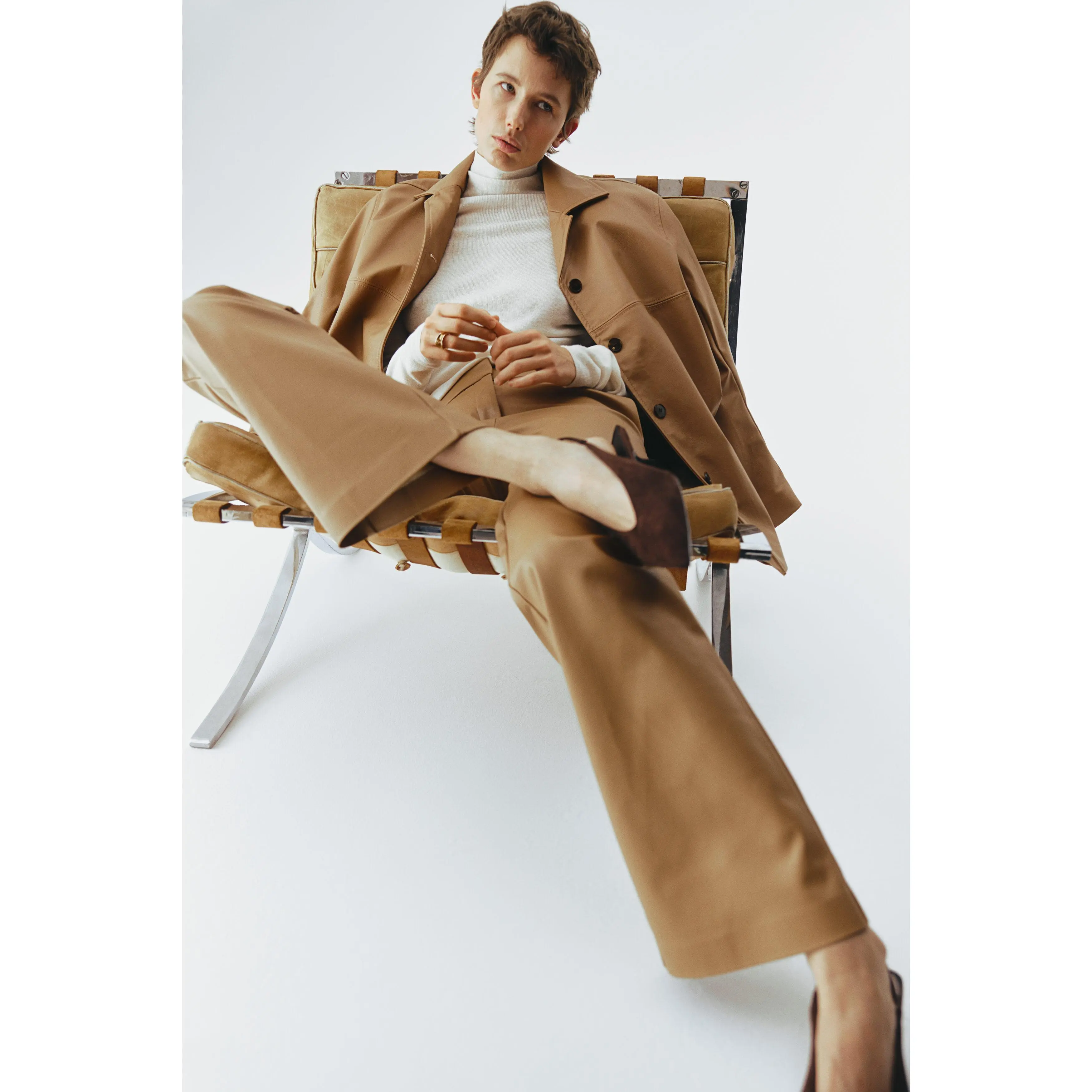 H&M Bootcut coated trousers H&M Bootcut coated trousers