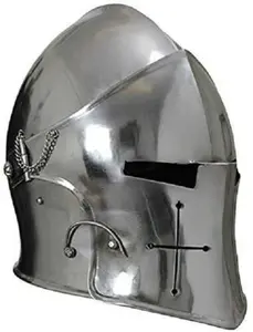 Halloween Medieval Barbuta Helmet Knights Templar Crusader Armor Helmet (Steel)