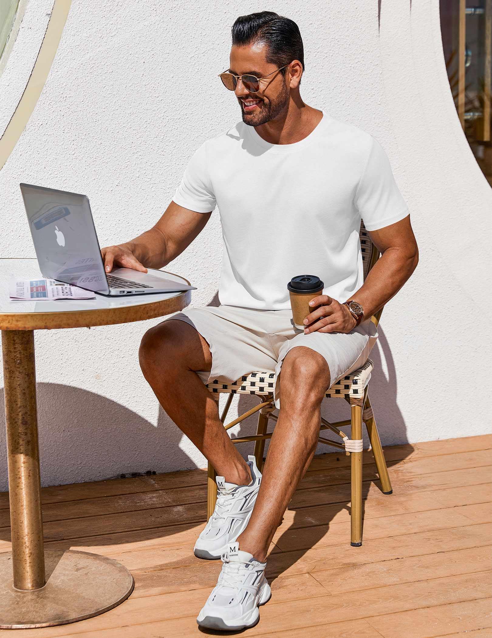 COOFANDY Men's T Shirt Short Sleeve Crew Neck T-Shirt Casual Summer Classic Basic Tee Shirts