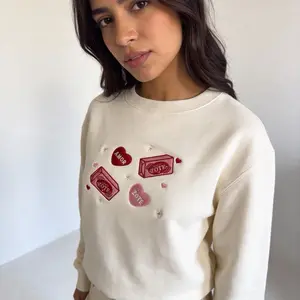 AmorZote Valentines Matching Couple Embroidered Sweater