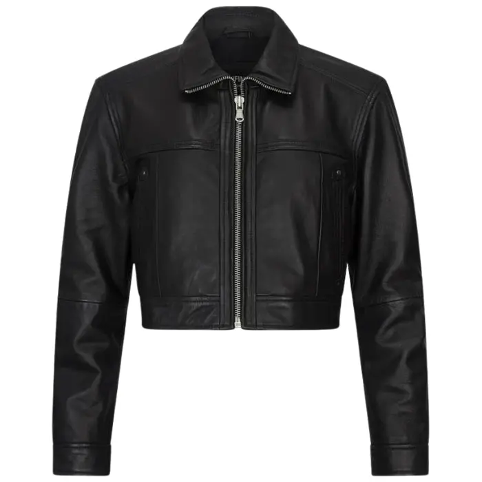 Urban Chic Black Cropped Biker Leather Jacket