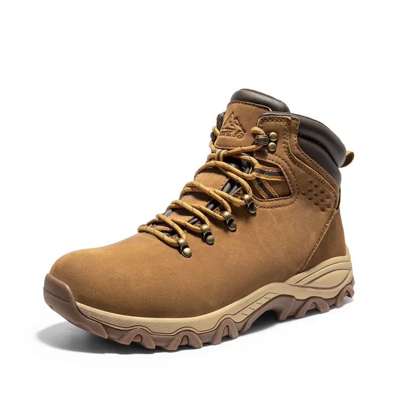 NORTIV 8 Men's Mid-Top Waterproof Insulated Winter Hiking Boots - Vegan Leather Upper, 3M Thermal Materials, All-Weather Grip, Ankle Support, EVA Midsole, Shock-Resistant Anti-Slip Rubber Outsole, Plush Lining, Gusseted Tongue, Laces for Trekking Camping,