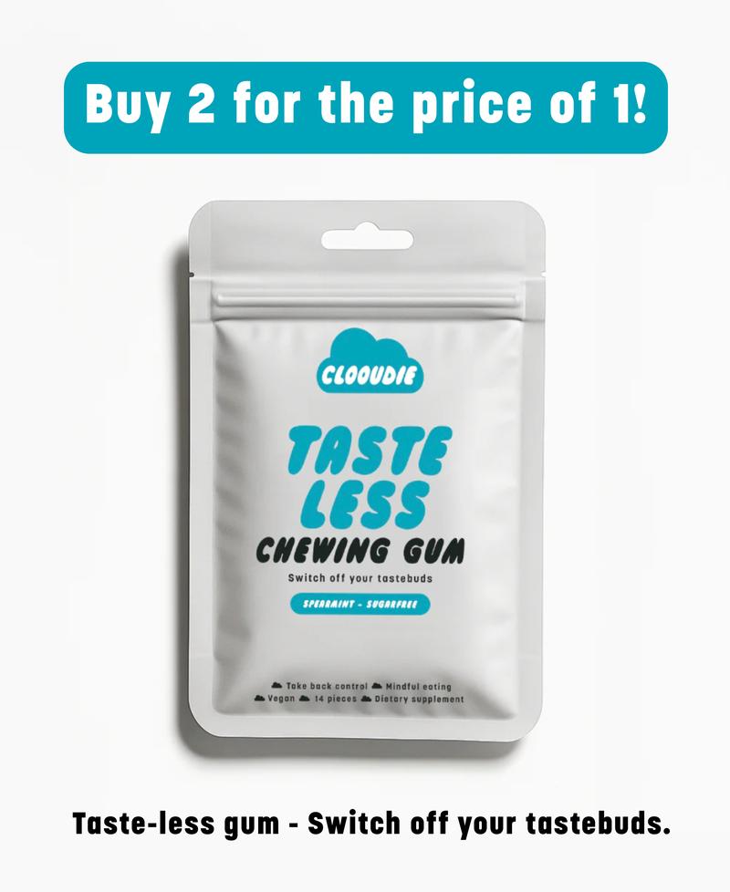 Clooudie California Taste-less Chewing Gum (Buy 2 for the price of 1), 14 Gum, Reduce Sweet Signal, Helps With Eating Healthy, Help With Bloating, Gymnema Sylvestre, Vegan