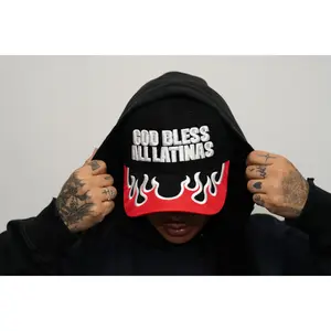 GOD BLESS ALL LATINAS Flame Hat GOD BLESS ALL LATINAS Flame Hat