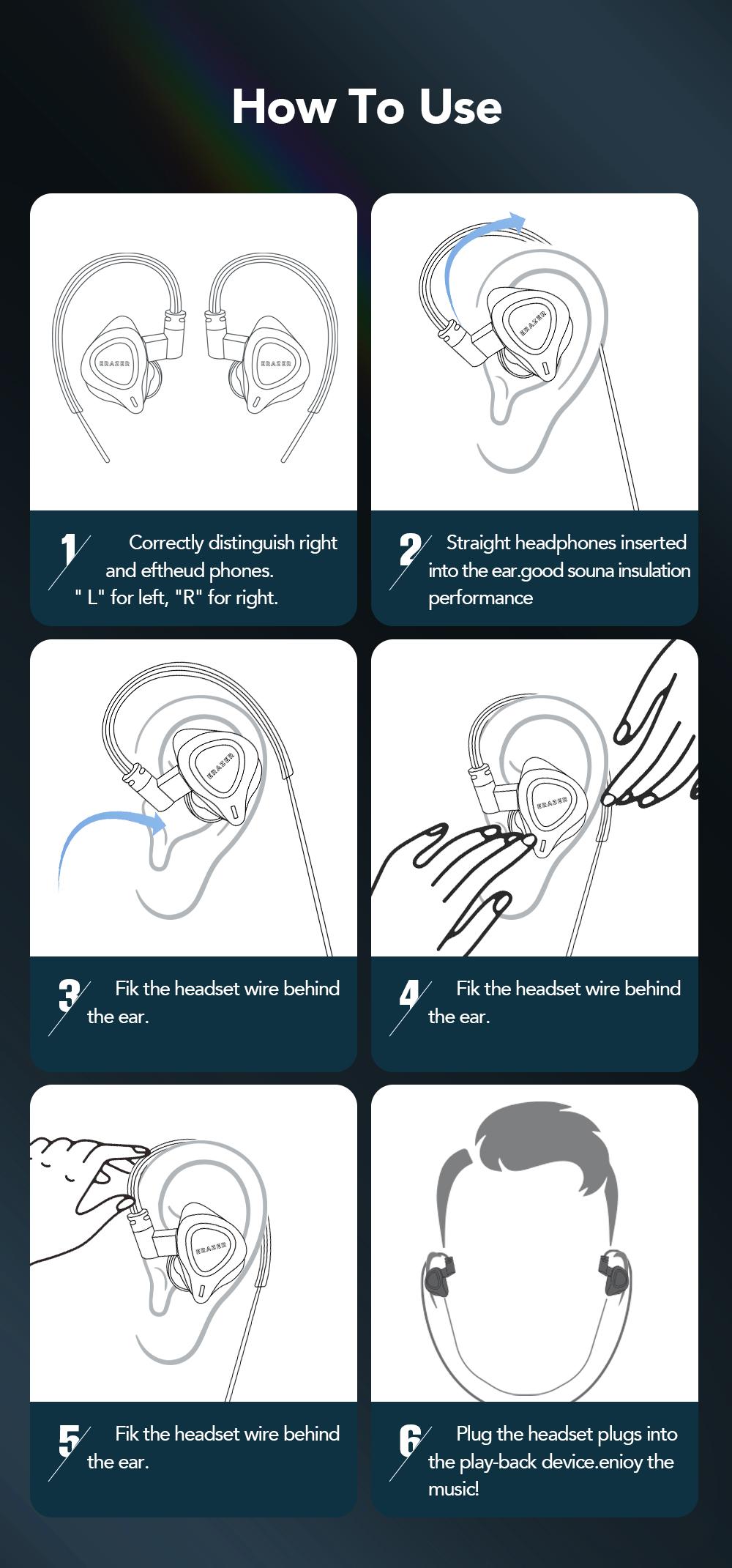 ERAZER XP10 Portable Wired In-Ear Earphone, Wired Headphones With Mic, HiFi Subwoofer Noise Cancelling Wired Earphones for Game Sports, 3D Stereo Sound Headphones For Gym & Sports & Game, Headphones 8D Audio, Electronic Audio Earbud