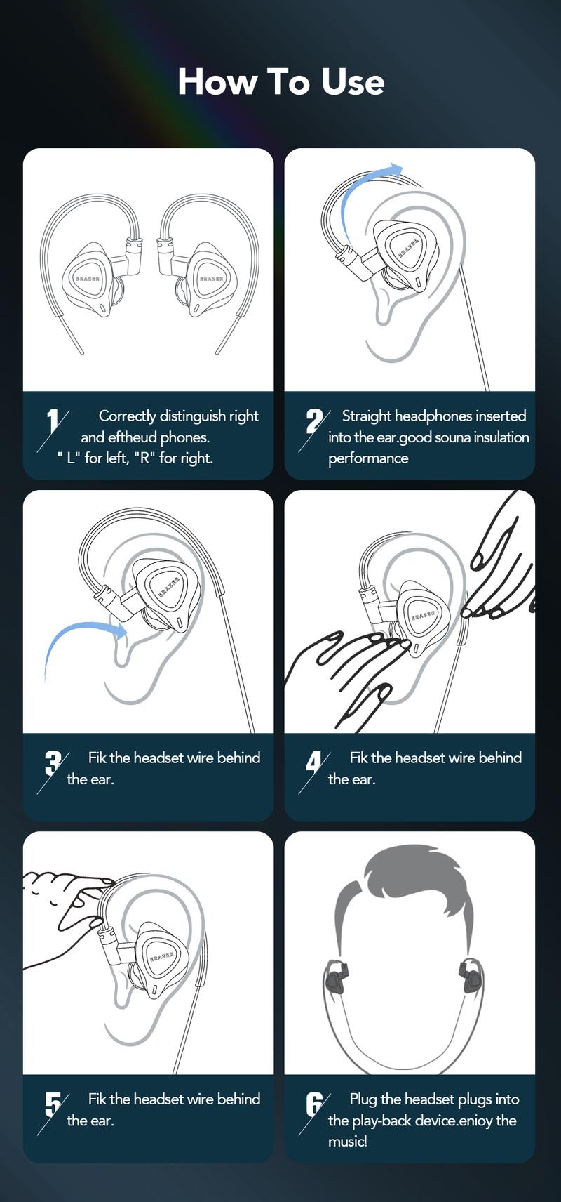 ERAZER XP10 Portable Wired In-Ear Earphone, Wired Headphones With Mic, HiFi Subwoofer Noise Cancelling Wired Earphones for Game Sports, 3D Stereo Sound Headphones For Gym & Sports & Game, Headphones 8D Audio, Electronic Audio Earbud