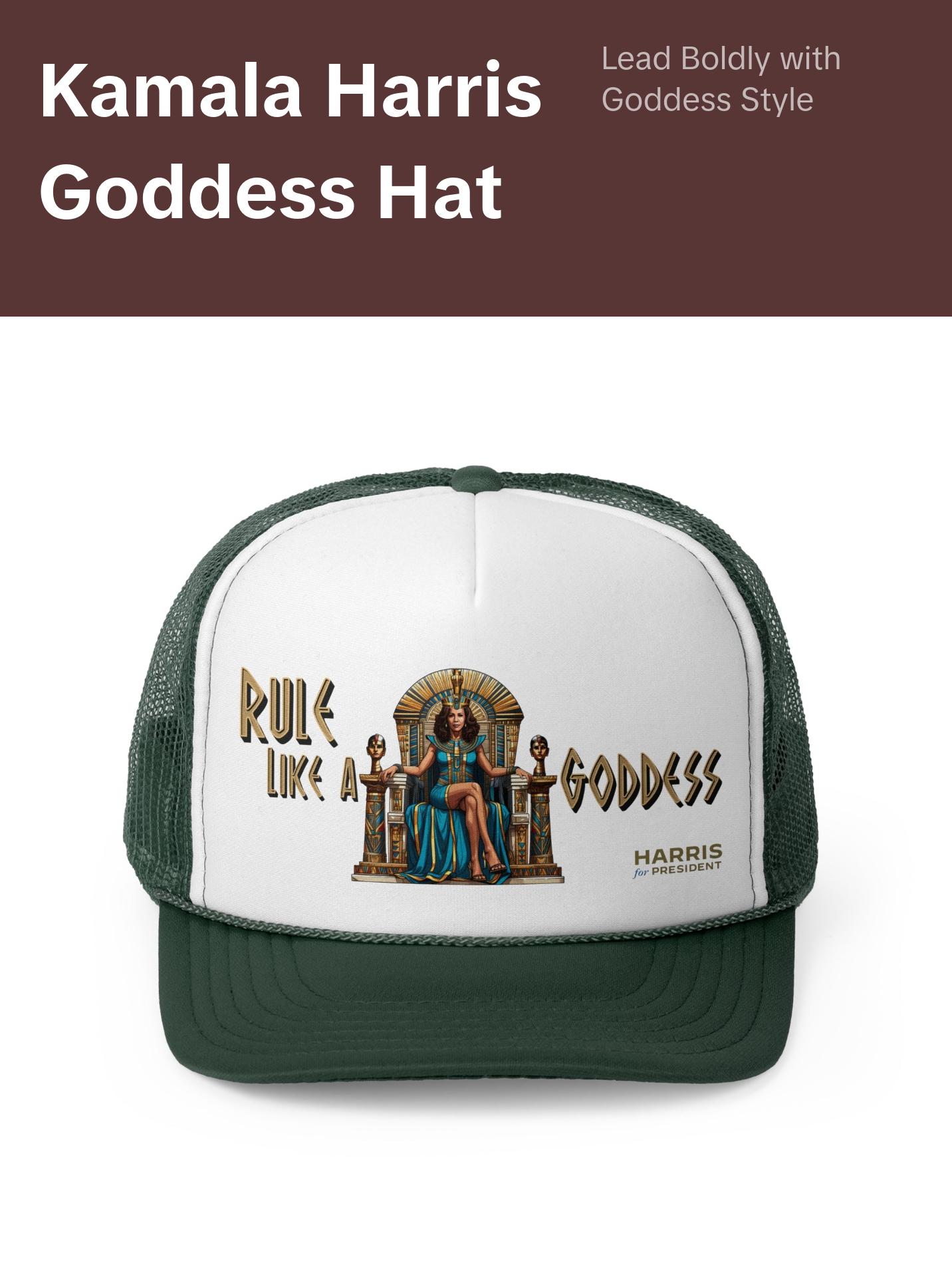 Kamala Harris "Rule Like a Goddess" Egyptian Queen Trucker Hat - Bold Political Leadership Cap