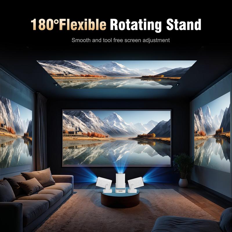 [US warehouse] Magcubic HY310 Projector Native 1080P 330ANSI Auto Focus Keystone Correction 4K Videosource Supported BT5.4 WIFI6 60Hz Reflash Home Cinema Mini Projector 130"Screen Audio Airmouse Built-in Speaker Allwinner H713 180°Flexible Rotating