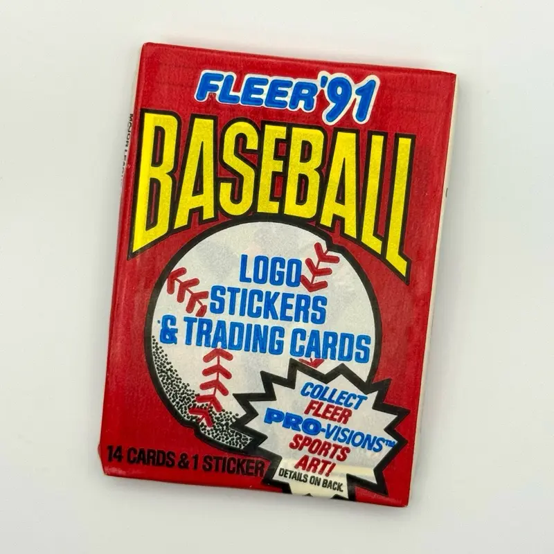 Fleer Iconic 1991 Baseball Logo & Sticker Play Cards - Collectible Sports Trading Cards with Original Stickers for Collecting Enthusiasts, Iconic 1991 Fleer Baseball Logo, Trading Cards Accessories