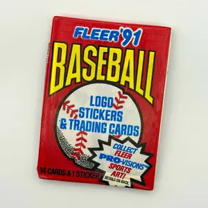 Fleer 1991 Fleer Baseball Logo and Sticker Play Cards - Iconic 1991 Logo & Original Stickers for Collectors