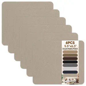 Suede Couch Patch Repair Fabric,6-Piece Self-Adhesive Microfiber Patches,Quick Fix Sofa Chair Car Seat,Furniture,Upholstery Repair Kit. (Beige)