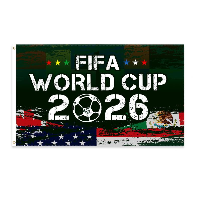 World Football Match 2026 Football Match Flags 90x150cm Large-Sized Cheering Flags for Room & House Decorations World-Class Competition Support Flags