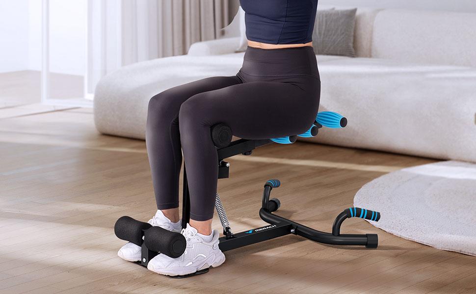 Merach Deep Squat Machine, Adjustable Glutes Machine for Home Gym Workout Training, Sit Up Machine for Abs,  Abdominal bench, Push Up