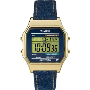 Timex Digital Gold-Tone Fabric Unisex Watch