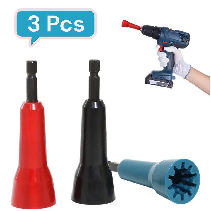 3Pcs Wire Twister Tool for Drill - Wire Nut Twister Cable Stripping and Twisting Tool,Cable Quick Connector Stripping with 1/4" Chuck,Electrician Tools