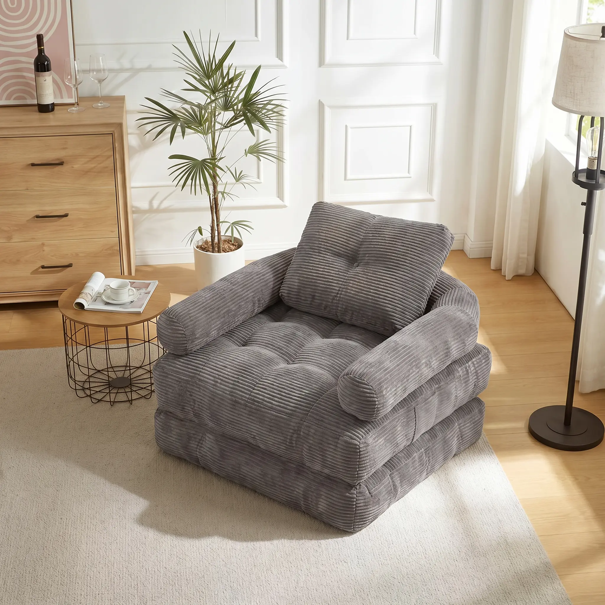 sofas living room Foldable sofa,Boneless Couch,oversized chaise, foldable bed,sleeper sofa bed,removable backrest,Modern Adjustable Sleeper Futon,  Thick Ergonomic Lounge Bed, Oversized Comfy Boneless Sectional Couch for Gaming Reading Napping room chair