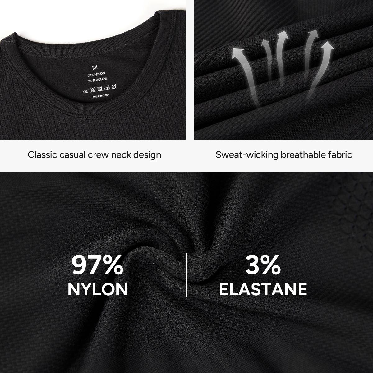 Nebility Men's Shapewear Vest - High Elasticity Micro Compression Shirt, Waist Tightening & Slimming, Moisture Wicking Quick-Dry 3D Breathable Fabric, Crew Neck