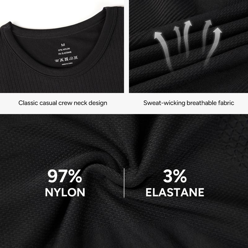 Nebility Men's Shapewear Vest - High Elasticity Micro Compression Shirt, Waist Tightening & Slimming, Moisture Wicking Quick-Dry 3D Breathable Fabric, Crew Neck