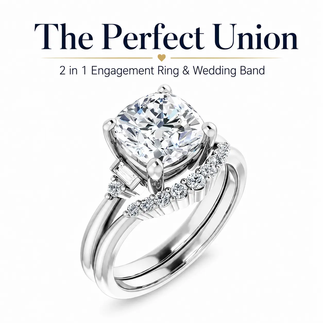 S925 Sterling Silver Rings for Women - 8*8mm Cushion Cut GRA D-VVS1 Moissanite Lab Diamond Bridal Engagement Queen Bubble Jewelry