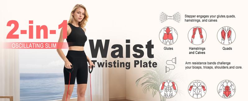 X-COOL Waist Twist Machine for Core Workout - 300 lbs Capacity, Portable Ab & Cardio Training Equipment for Home Gym and Aerobic Exercise