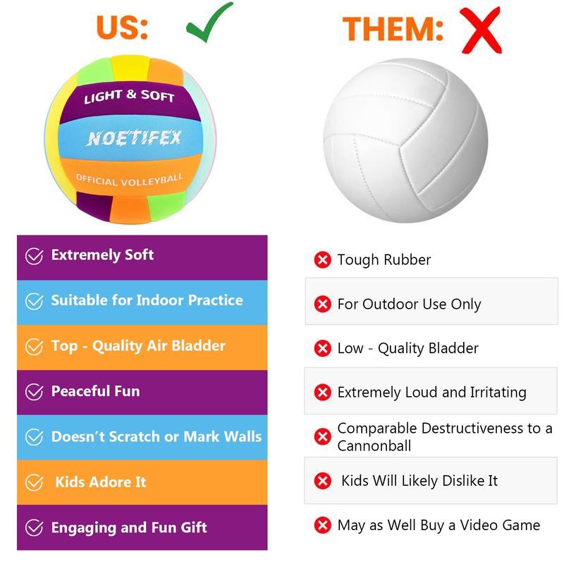 Soft Volleyball - Super Safe & Quiet for Kids Perfect for Indoor Games & Practice indoor outdoor gift Lightweight