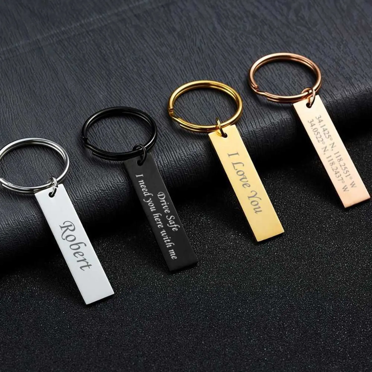 Personalized Quality Stainless Steel Custom Keychain - Engraved Name & Message Options Available