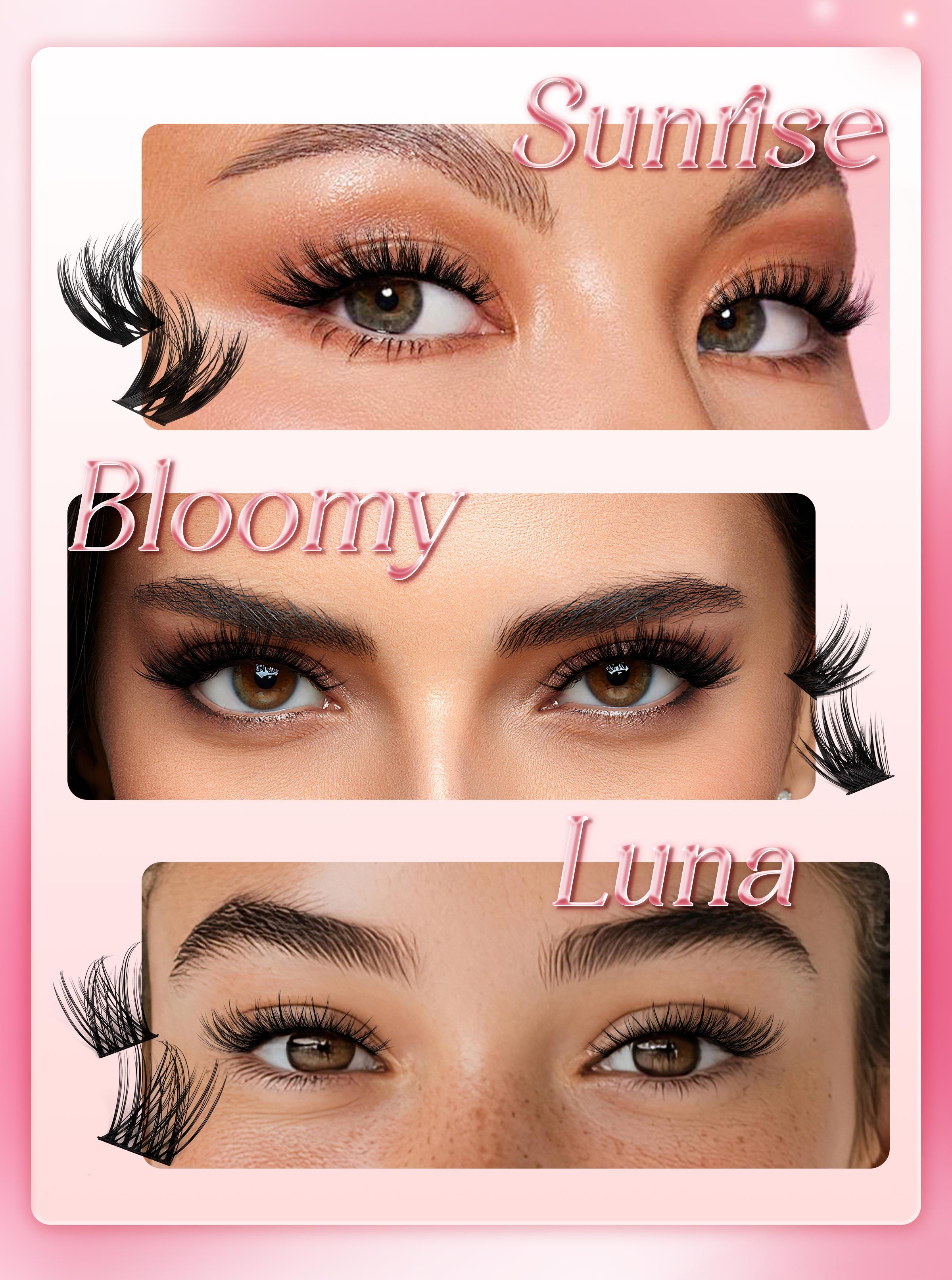 73% Hot Fresh Launch ProLashBeauty Anime Lashes Cluster Extension Kit - DIY C D Curl Eyelashes with Remover for Volume Length - Cosmetic Makeup