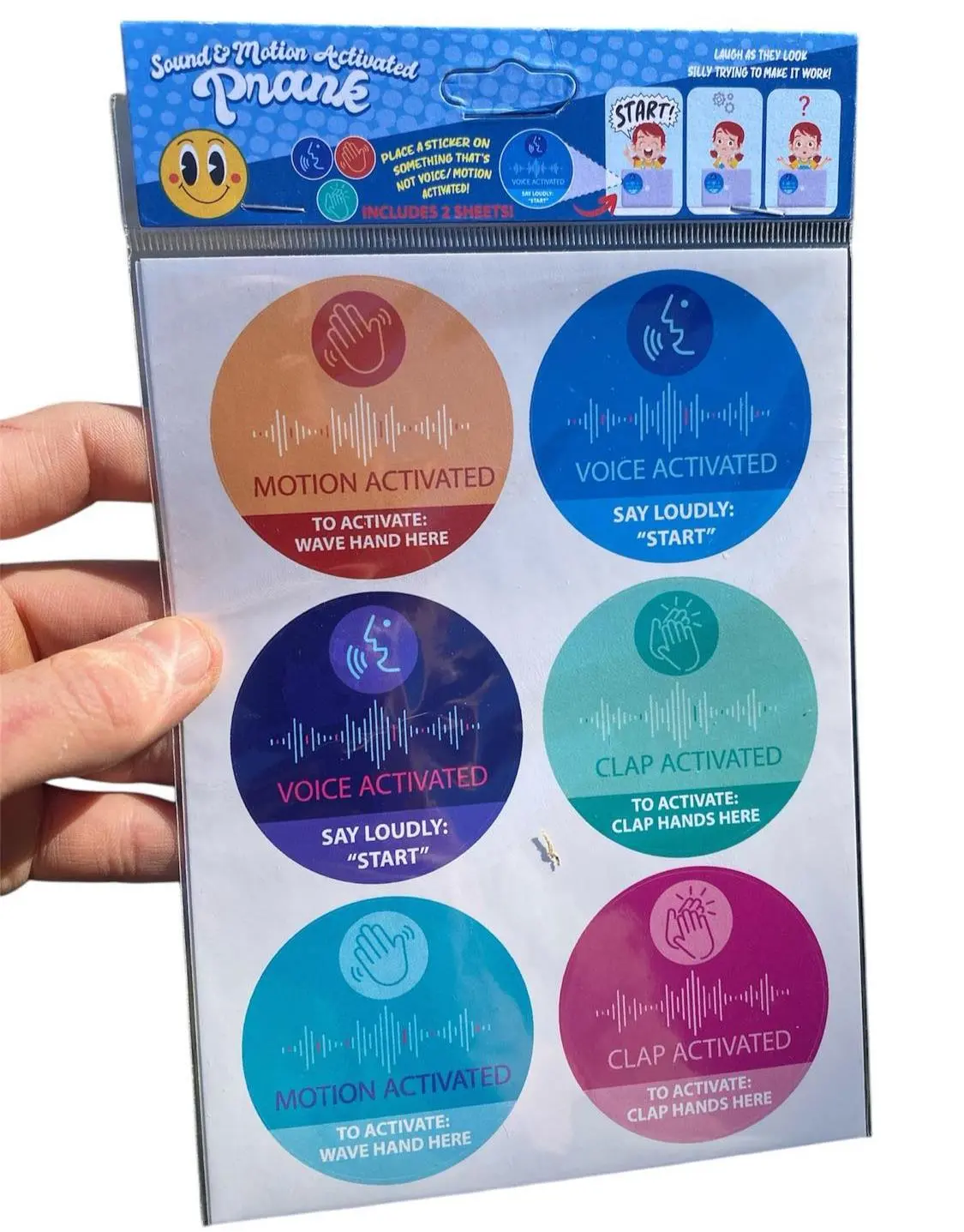 12pc Sound & Motion Activated Prank Stickers – Ultimate Gag Gift for Pranksters 🤪