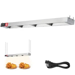 GARVEE 60" Electric Strip Heater, Food Heat Lamp Overhead Food Warmer, Commercial Grade Infrared Food Warmer with Plug and Chains, Hanging Overhead Stainless Steel for Food Restaurant Buffet Catering Kitchen