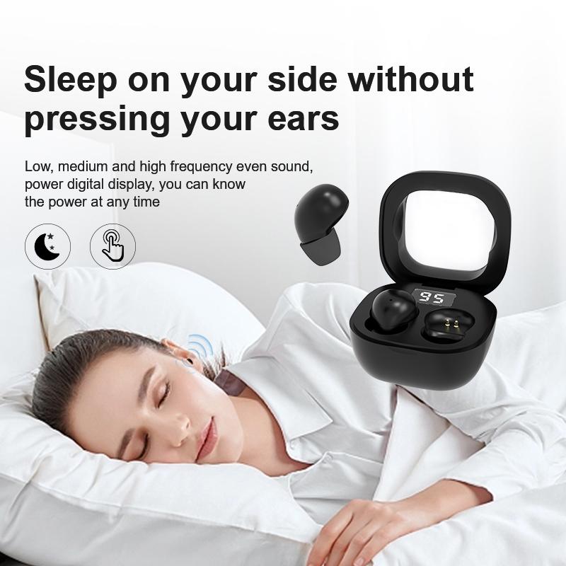 MSHUKCOE SK19 This year's new model - ultra-small invisible sleep earplugs | 0.08 ounces, suitable for side sleepers, with noise cancellation function - 25-hour battery life! Discreet Office Earbuds in-ear summerwins Gift Privacy Gift Silicone Lightweight