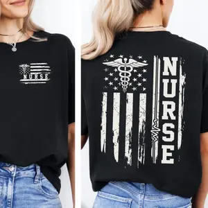 Nurse Flag T-Shirt, American Flag Nurse Shirt, Nurse Appreciation Gift, Nurse Weeks Tee, Nursing Student Gift, Nurse Shirt, Gift For Nurse