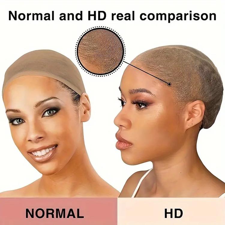 Invisible HD Wig Cap For Lace Front Wigs Sheer Nylon Stocking Cap Bulk Real Skinliked