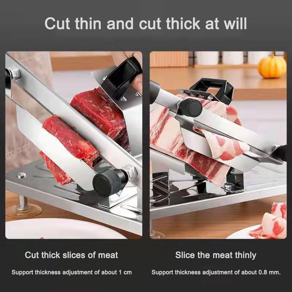 Manual Frozen Meat Slicer Upgraded Stainless Steel Meat Cutter for Beef Mutton Bacon Home Food Slicing Machine for Hot Pot BBQ