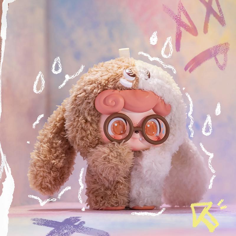 MINISO Qbao Mood Monsters Blind Box with LARGE Hidden Model! 6+1 surprise figures. Collect all the cute expressions like the star-eyed rabbit ear doll. Official collectible toy.