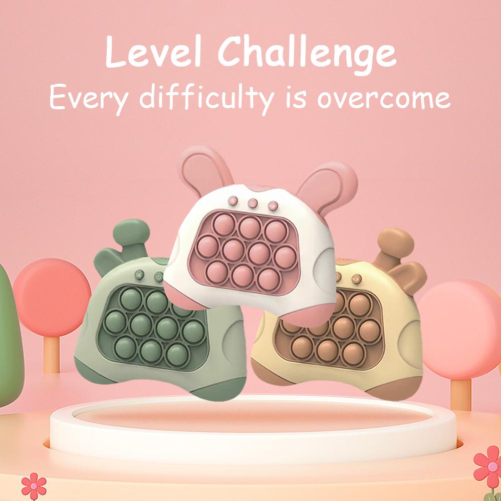 Fast Push Game, Quick Push Pop Game, Light Up Fidget Toys, Quick Speed Fast Push Puzzle Game Console, Bubble Stress Relief Decompression Toys, Handheld Game Toy for Kids Ages 3-12