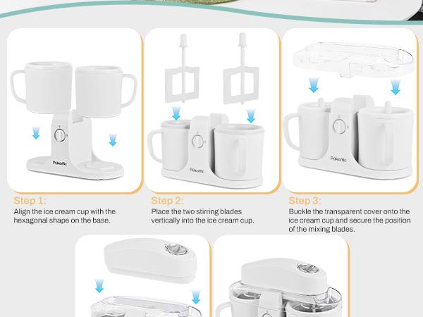 Pukomc 2-in-1 Ice Cream Maker – Homemade Gelato & Sorbet in Minutes! ️ Fast Freeze, Easy Mix – Perfect for DIY Desserts