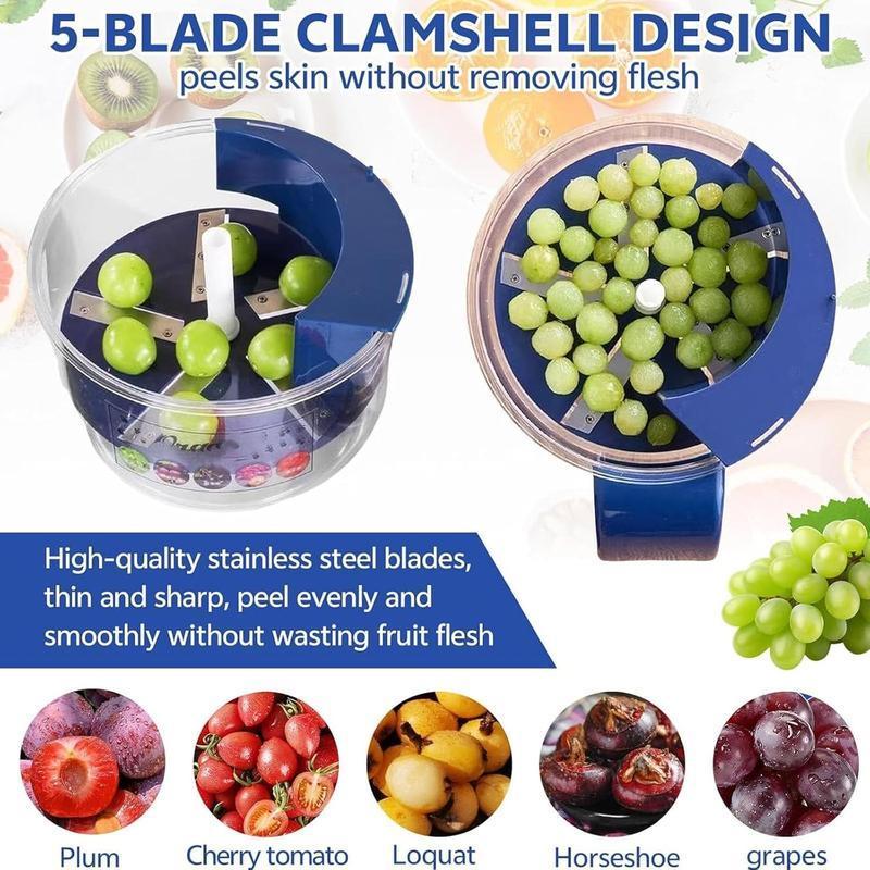 Electric Peeler – Rechargeable Automatic Fruit & Vegetable Skin Remover for Garlic, Grapes, Cherry Tomatoes & Chestnuts – 1300mAh Battery, Type-C Charging, Easy-Use Kitchen Gadget Gift