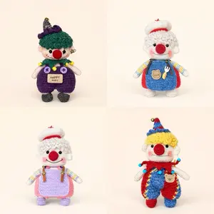 Crochet Wool Yarn Clown 5in tall | Handmade  | Decorative | keychain