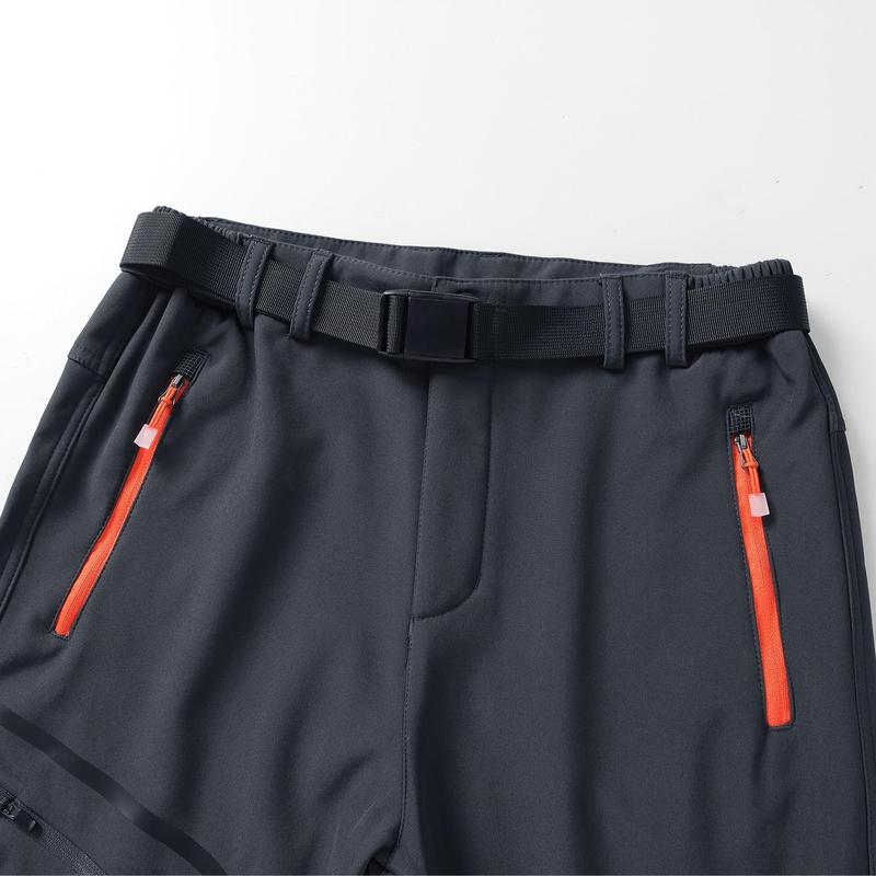 Men’s Waterproof Insulated Softshell Pants for Cold Weather Hiking Winter Snow Skiing with Zippered Pockets Climbing Thermal Jogger Trousers Sports Jogging Wear Workout Casual Baggy pants for men cargo pants for men