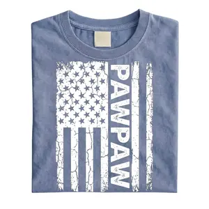 Men's PawPaw Comfort Colors Shirt Grandpa Tee USA Flag Patriotic Fathers Day Birthday Gift Apparel Soft Graphic Grandfather Dad Husband Unique Top Holiday Anniversary Clothing