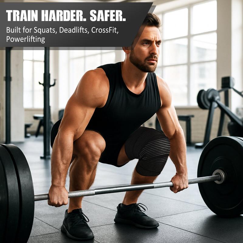 Arthritis Adjustable Compression Knee Support Sleeve with Extra Elastic Strap for Custom Fit & Enhanced Stability Breathable Black 2-in-1 Dual Support Pack（one piece）