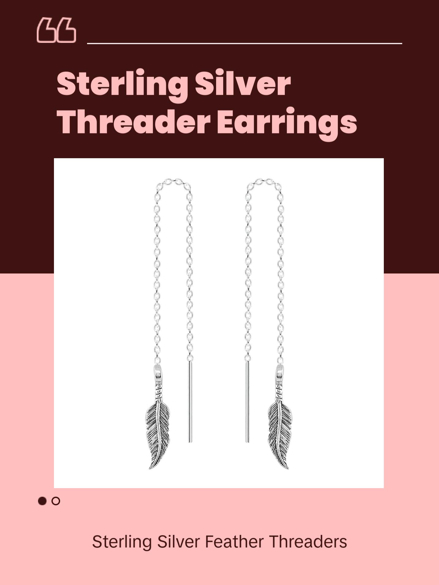 Feather Threader Chain Earrings
