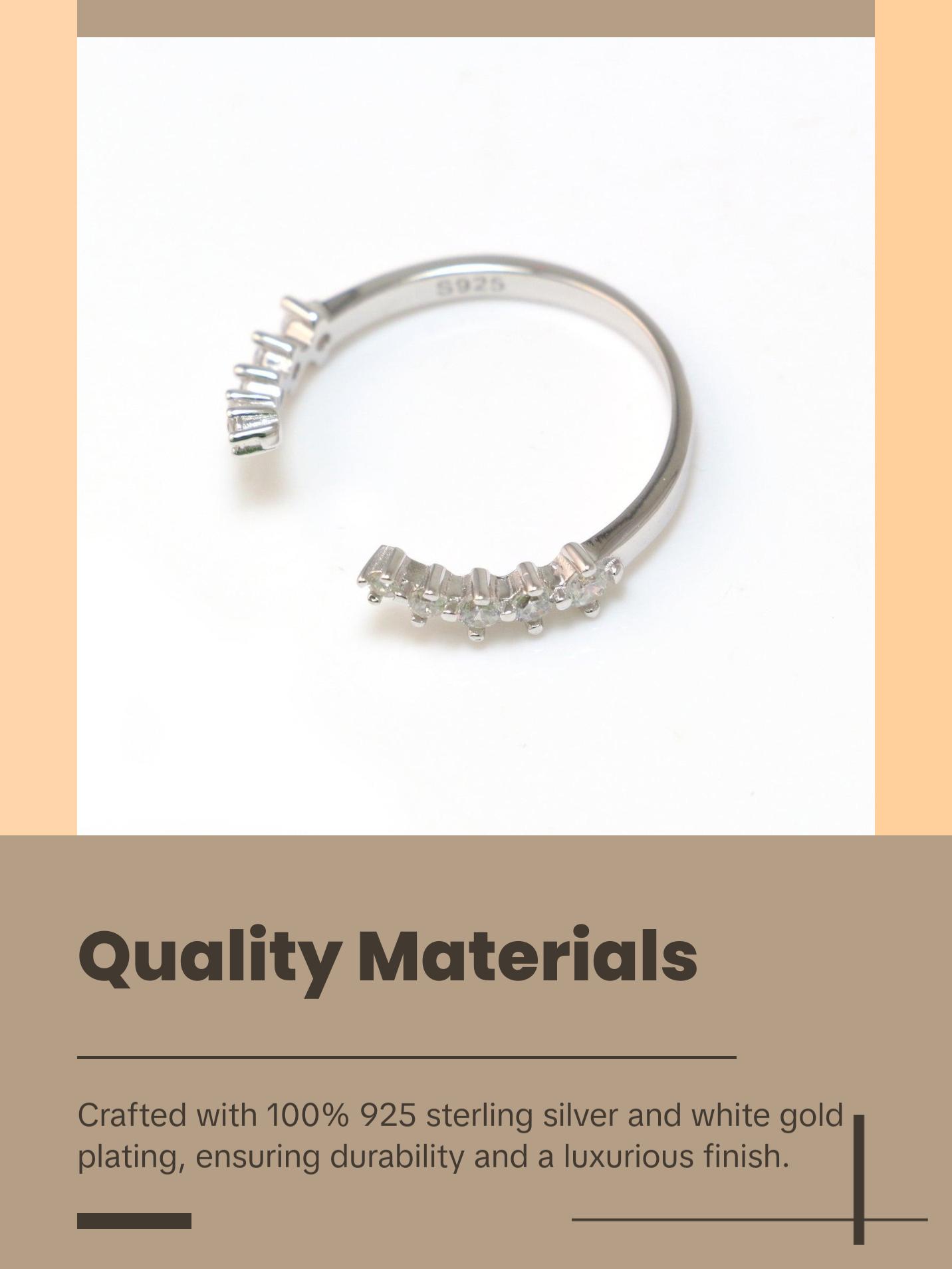 White CZ 925 Sterling Silver Ring with Round Center Stone