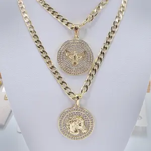 horse pendant and cuban chain size 18 inches